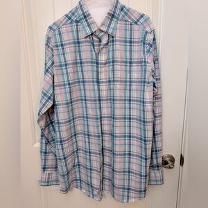 Men's Plaid Shirt - Blue and Pink southern tide large